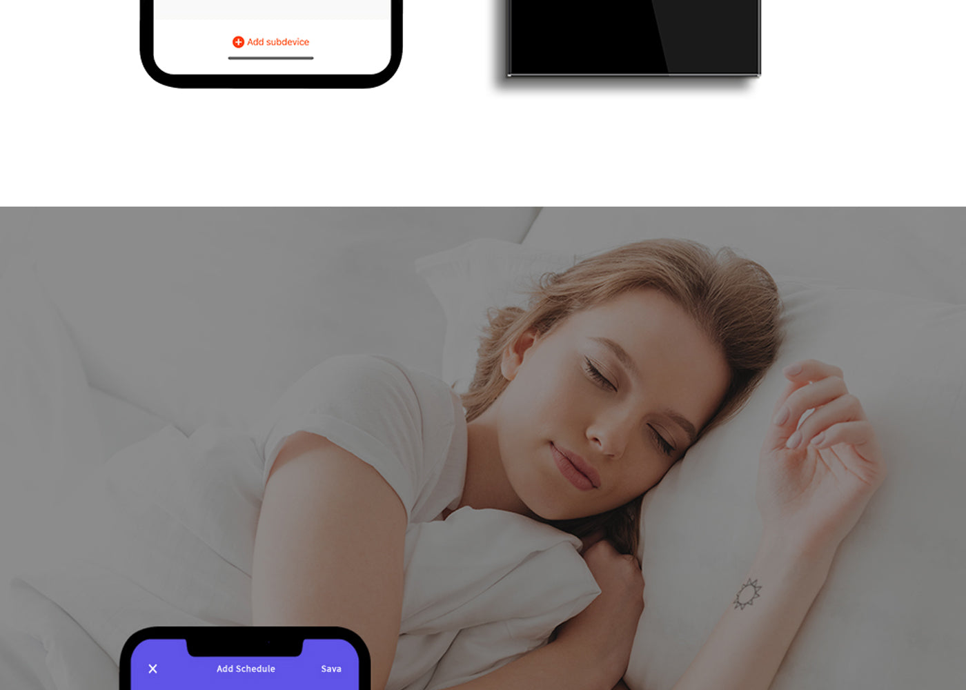 BSEED Zigbee érintős okos fényerő-szabályzó, kétutas (váltó), üveg előlap