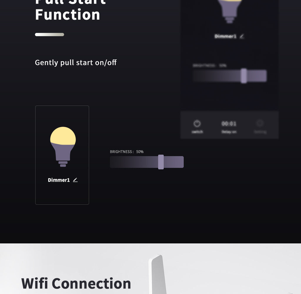 BSEED Wifi-s érintős fényerő-szabályzó, kétutas (váltó), üveg előlap