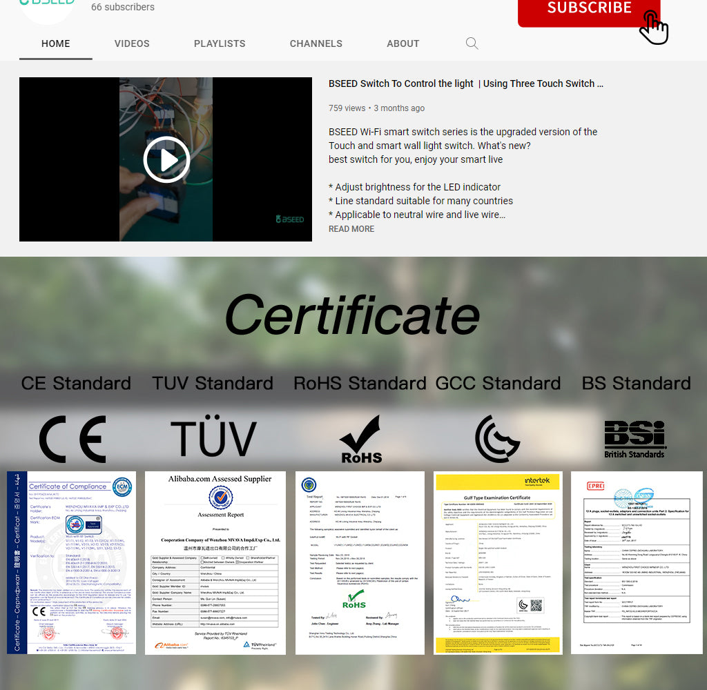 BSEED Wifi-s érintős fényerő-szabályzó, kétutas (váltó), üveg előlap