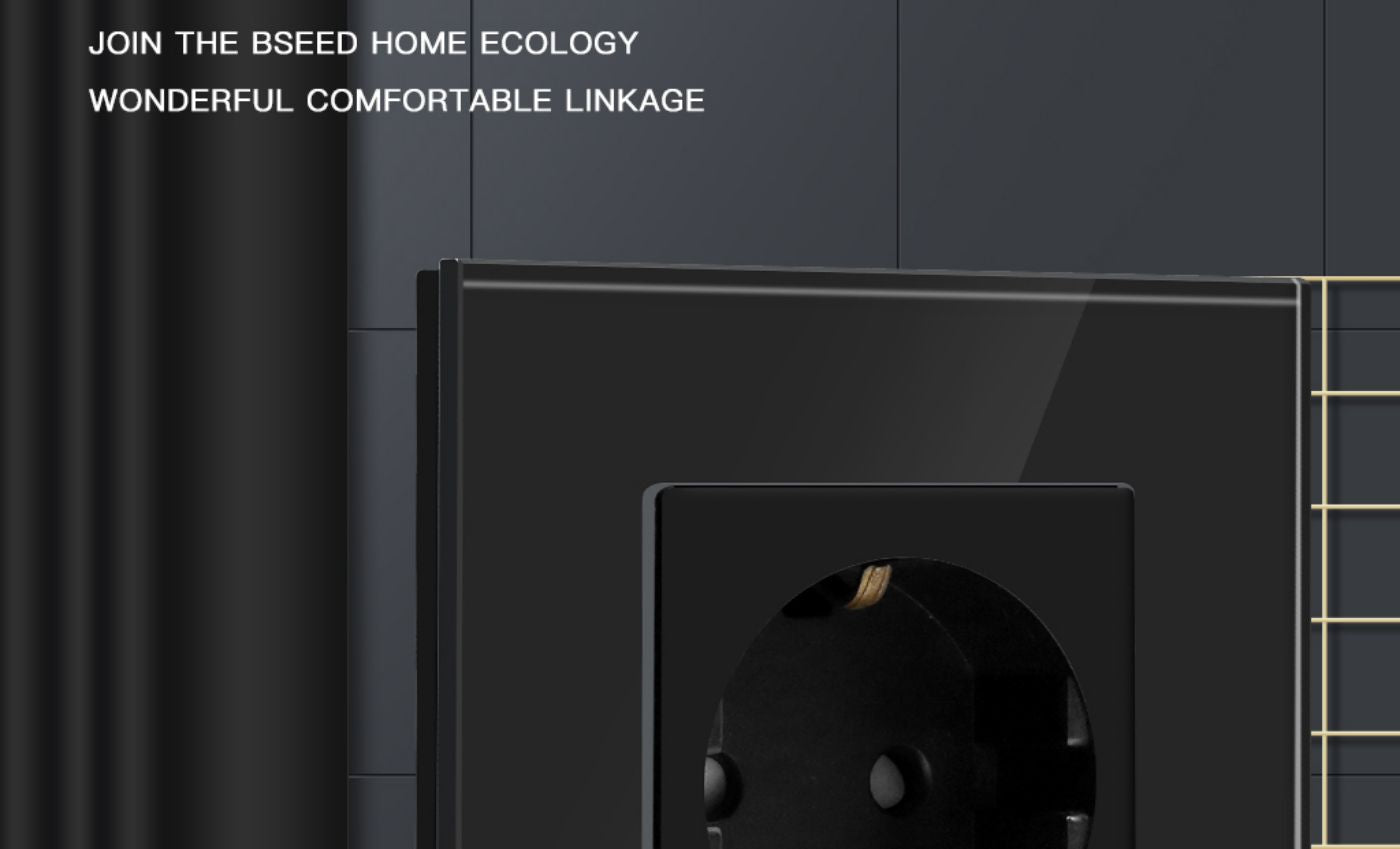 BSEED EU fali konnektor üveg előlappal, 16A, többdarabos kiszerelés