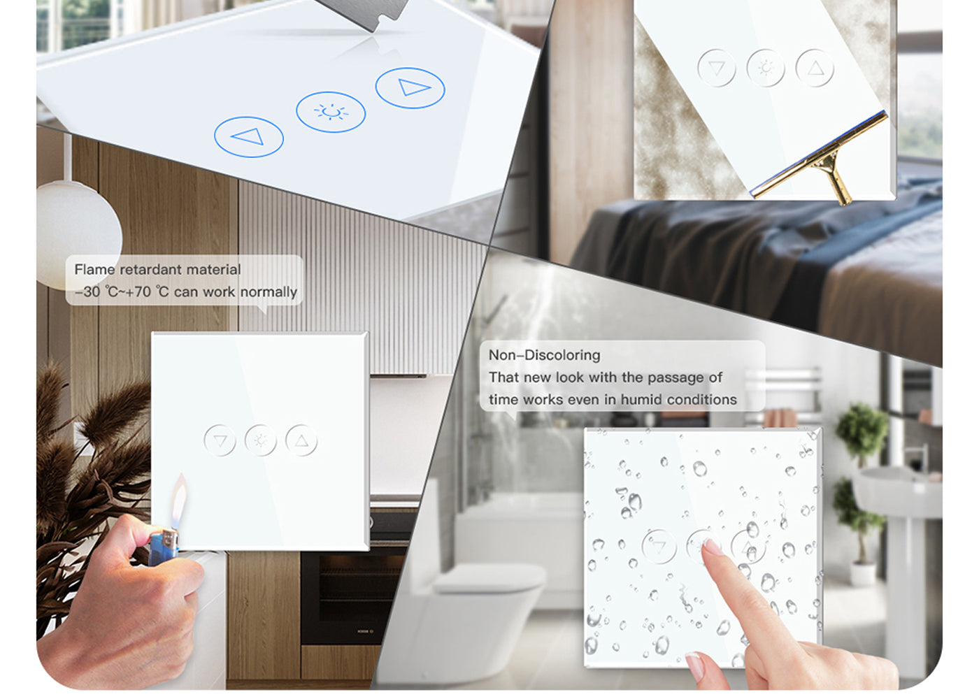 BSEED Zigbee-s érintős okos fényerő-szabályzó, üveg előlap