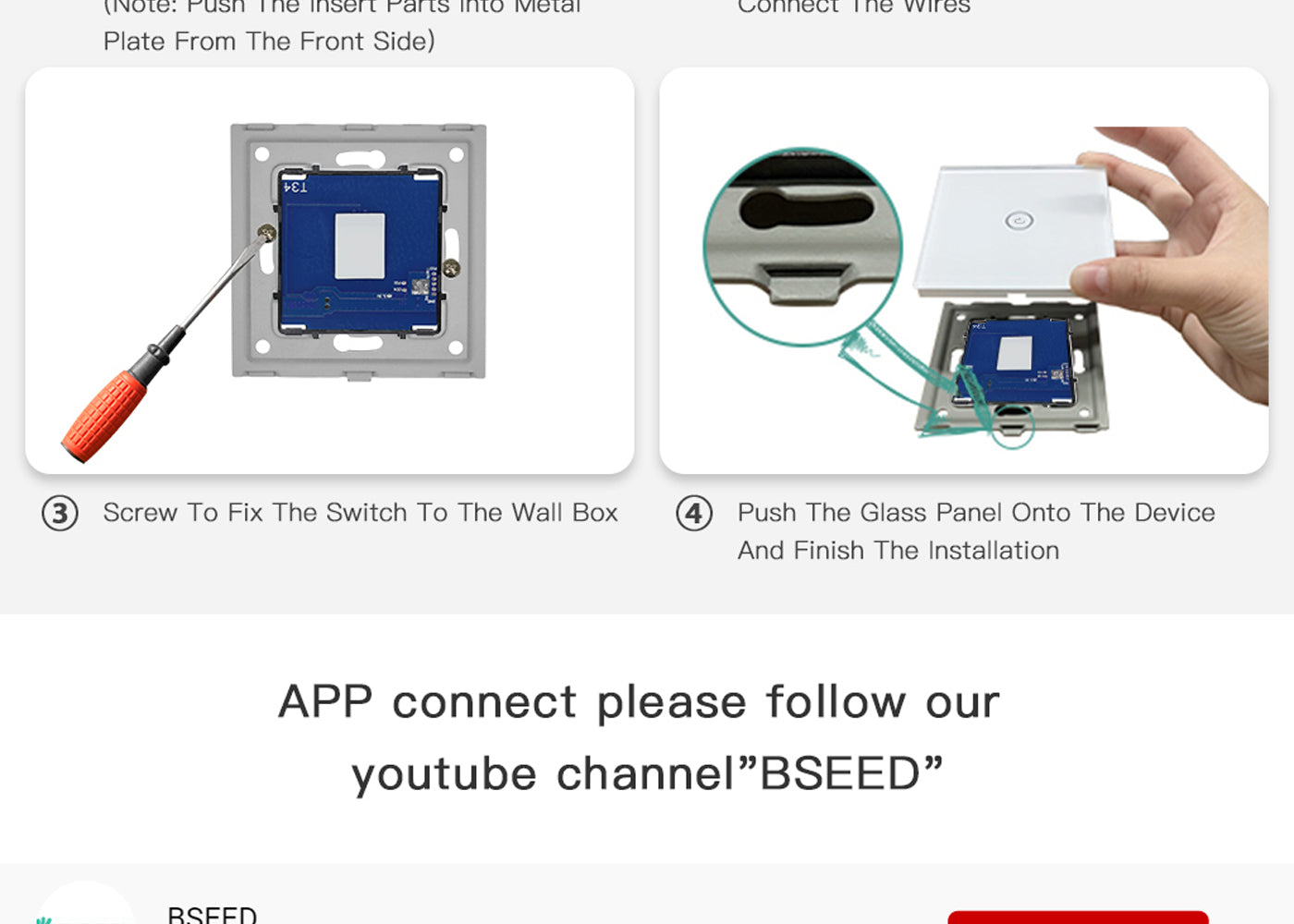 BSEED Zigbee-s dupla okos villanykapcsoló (nullvezetős), üveg előlap