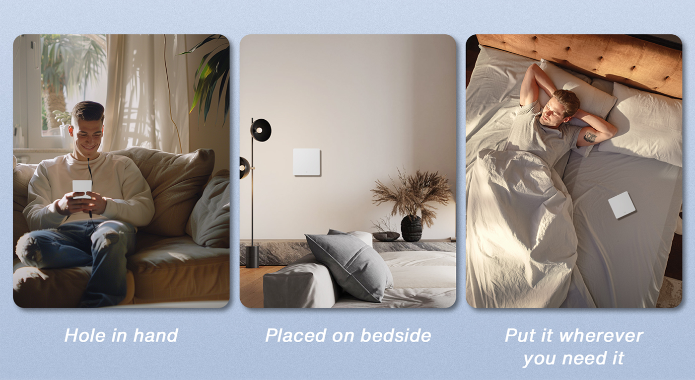 BSEED Wifi + RF433 okos kapcsolómodul, opcionális vezeték nélküli nyomókapcsolóval