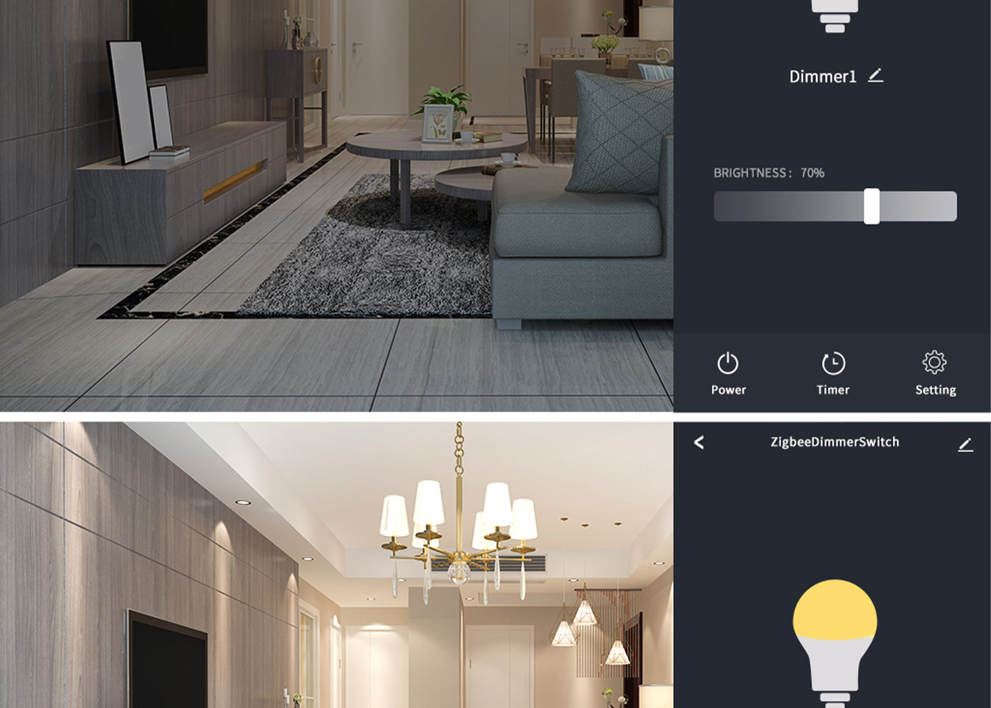 BSEED Wifi-s okos fényerő-szabályzó Wifi-s EU konnektorral, üveg előlap