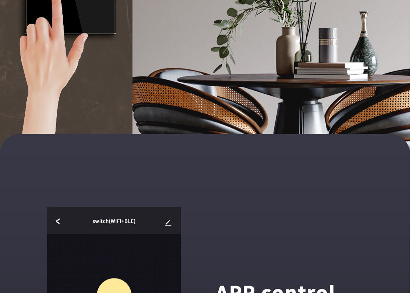 BSEED Wifi-s okos fényerő-szabályzó, 1 kapcsolós