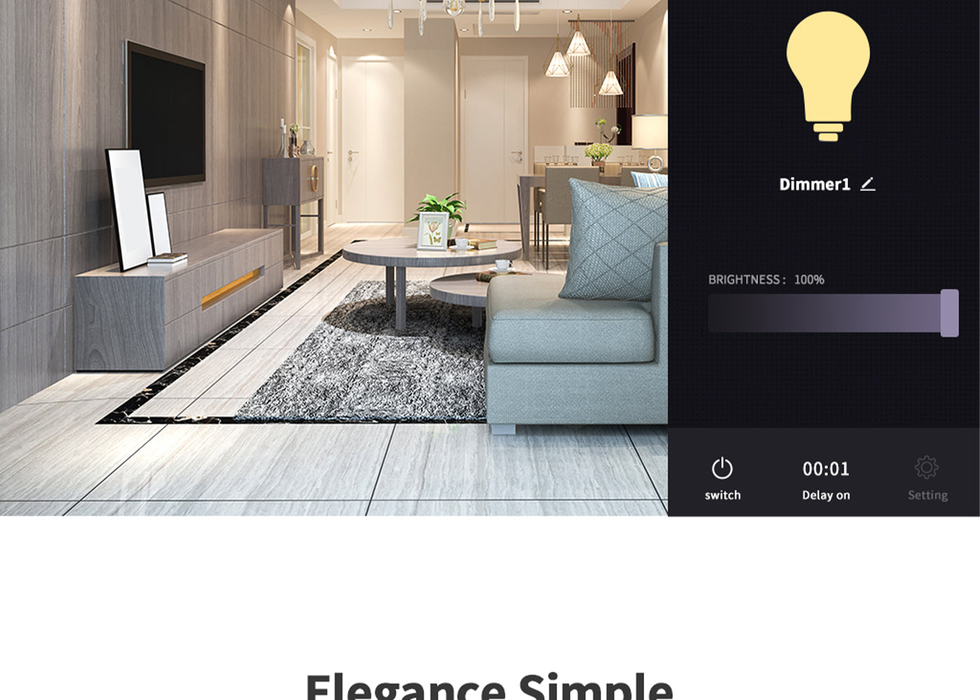 BSEED Wifi-s okos fényerő-szabályzó, 1 kapcsolós