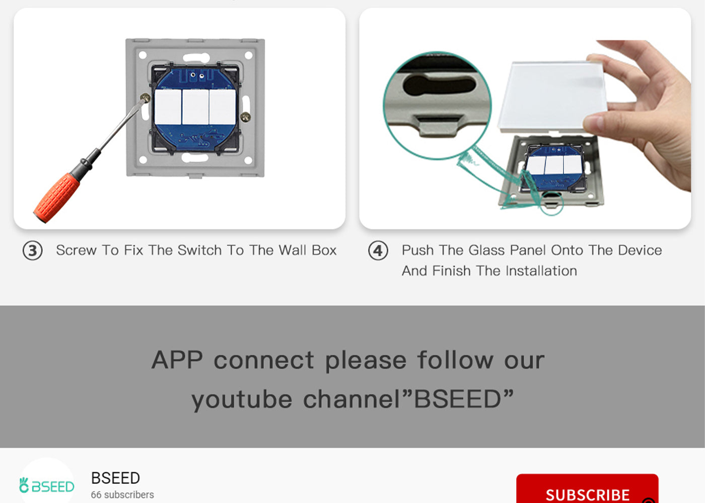 BSEED Wifi-s okos fényerő-szabályzó, 1 kapcsolós