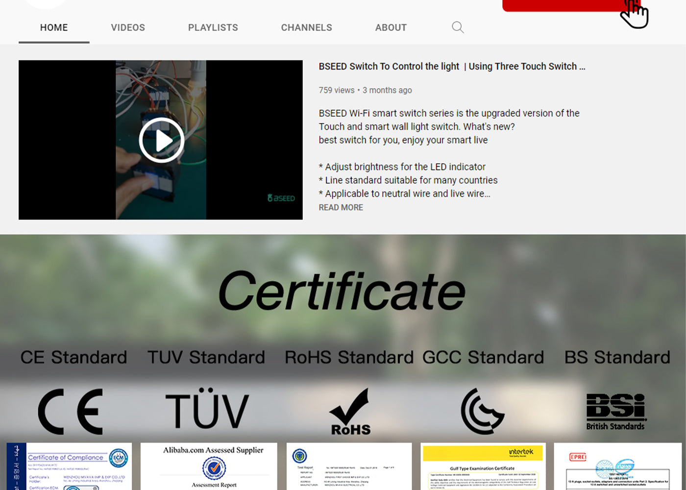 BSEED Wifi-s okos fényerő-szabályzó, 1 kapcsolós