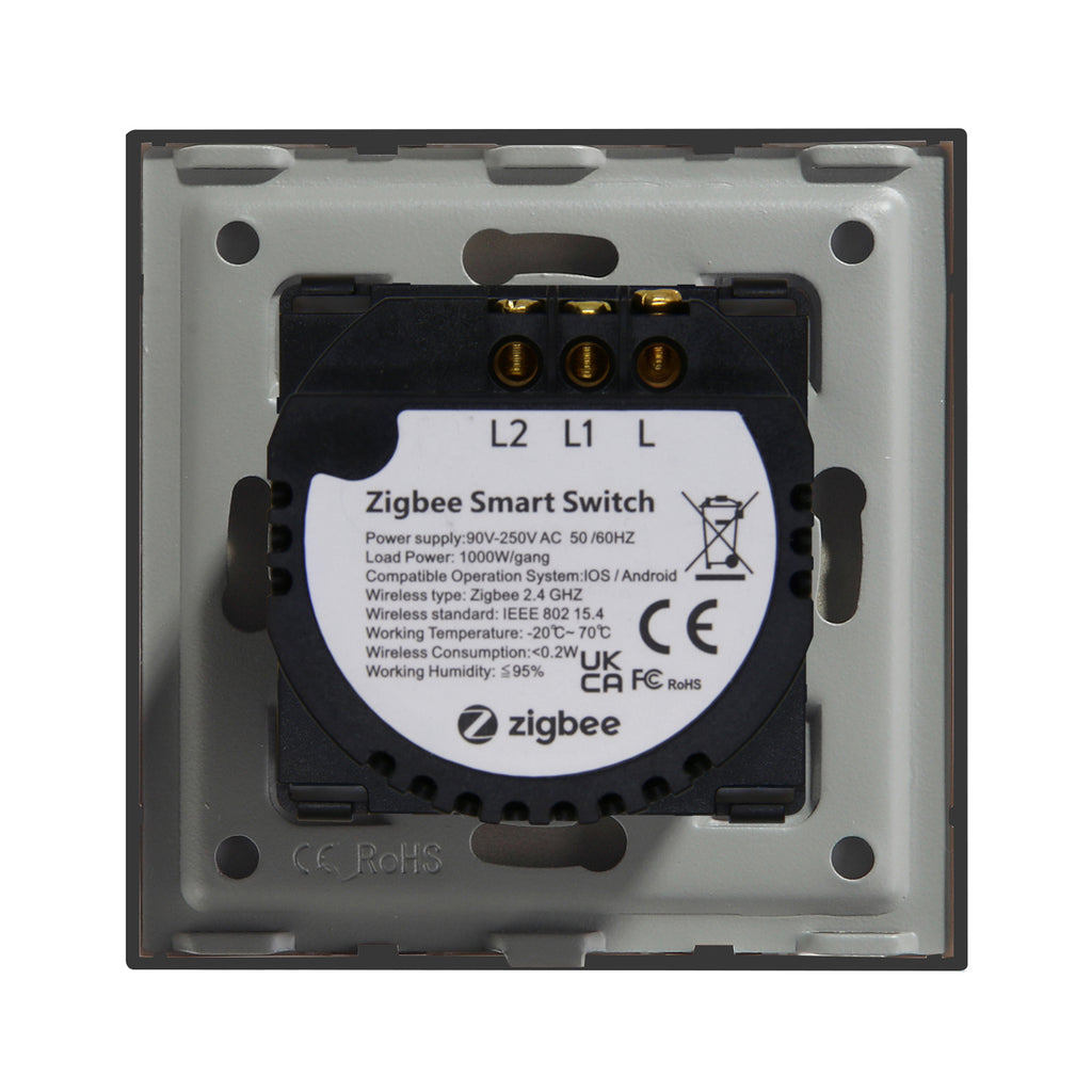 BSEED hármas Zigbee érintős villanykapcsoló, nullvezeték nélküli, 228 mm
