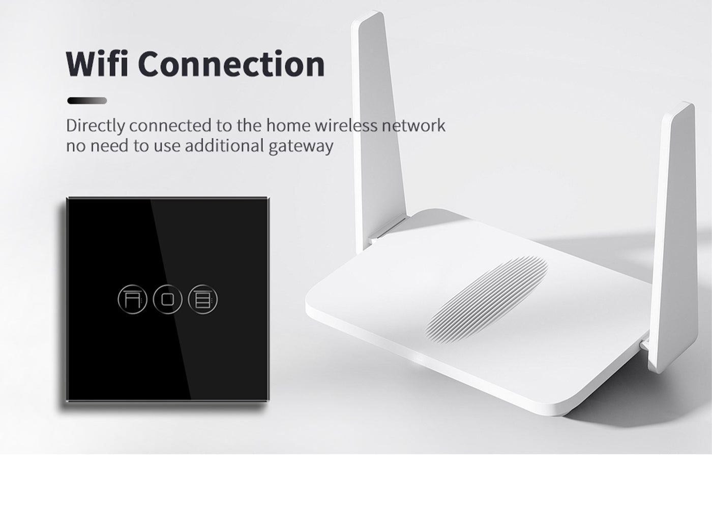 BSEED Wifi-s okos redőnykapcsoló, üveg előlap