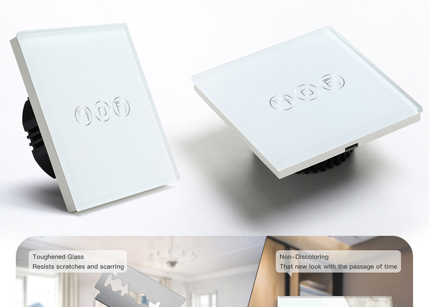 BSEED Wifi-s okos redőnykapcsoló, üveg előlap