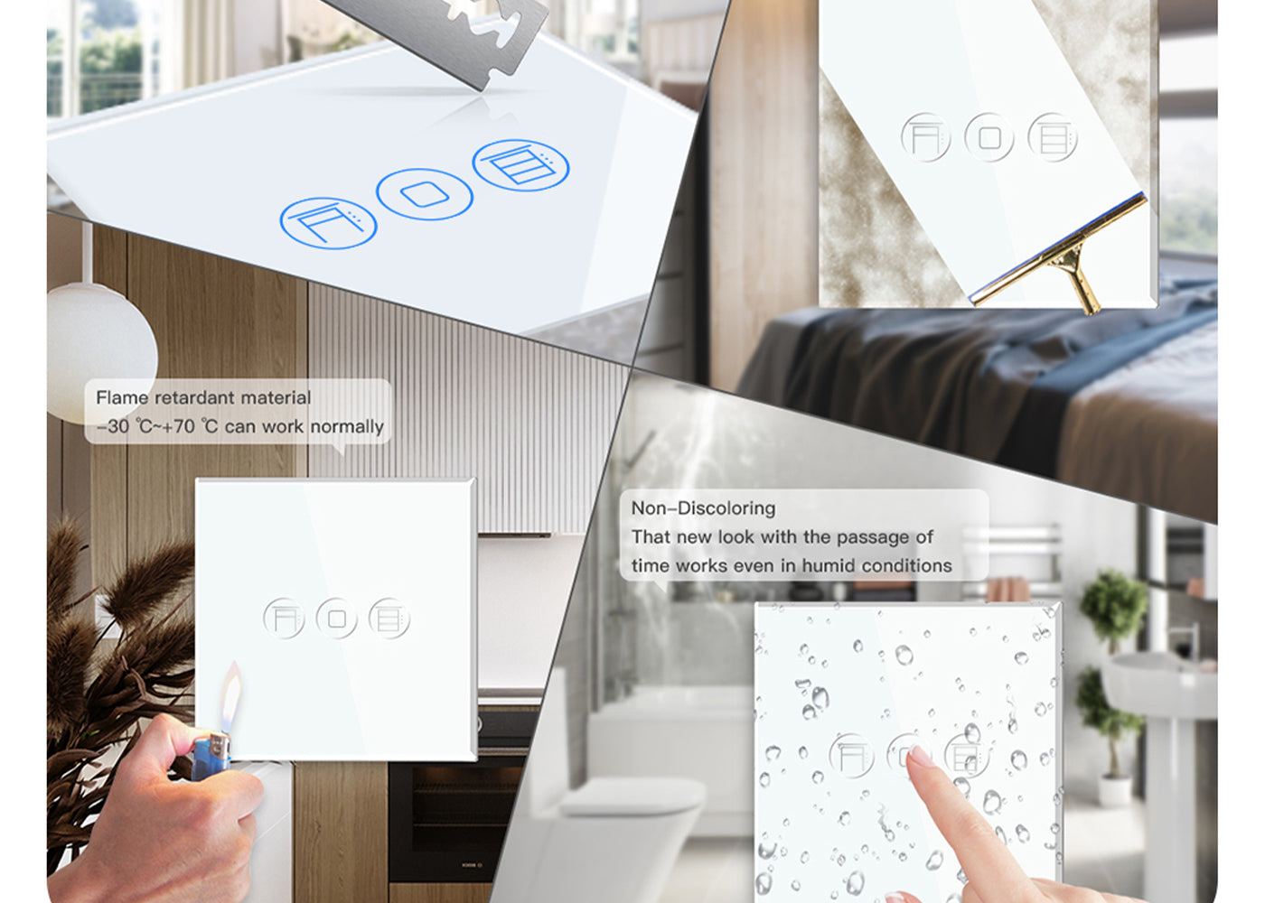 BSEED Wifi-s okos redőnykapcsoló, üveg előlap