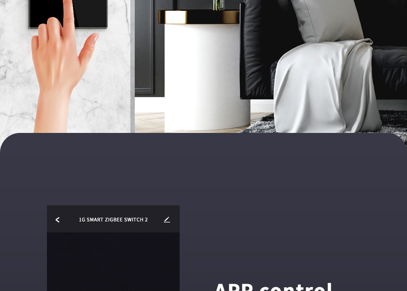 BSEED Zigbee okos villanykapcsoló (nullvezetős), 1–4 kapcsolós
