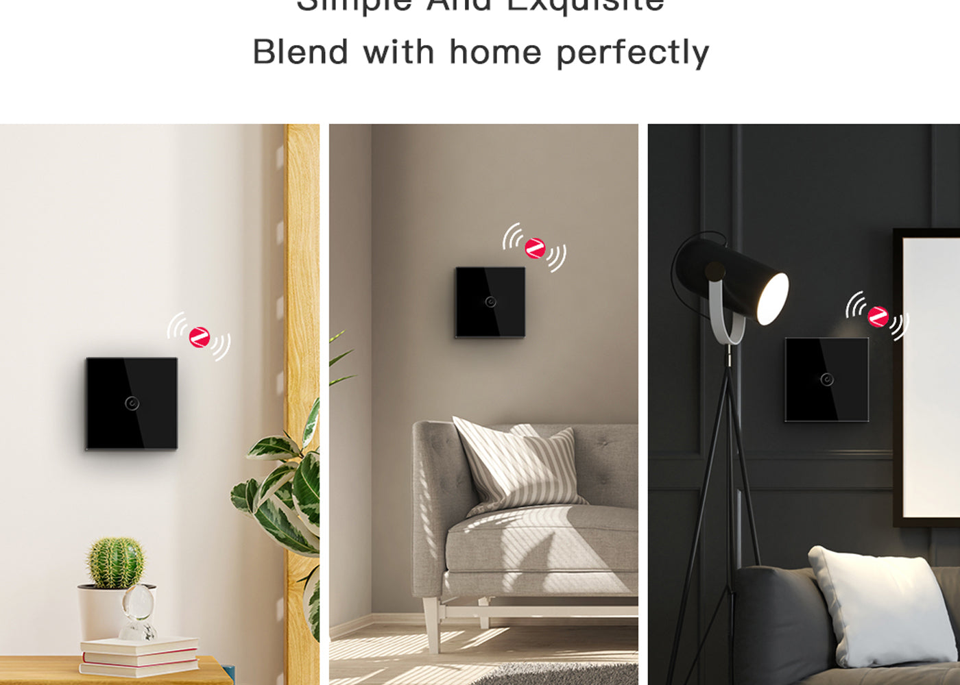 BSEED Zigbee okos villanykapcsoló (nullvezetős), 1–4 kapcsolós