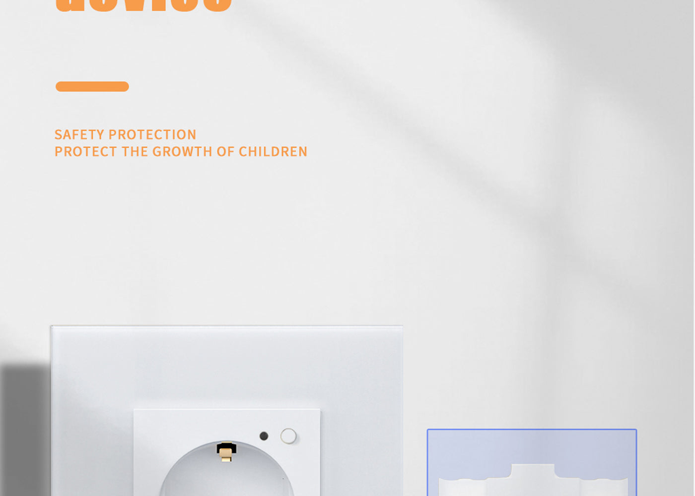 BSEED Zigbee-s okos EU konnektor gyermekvédelemmel, üveg előlap