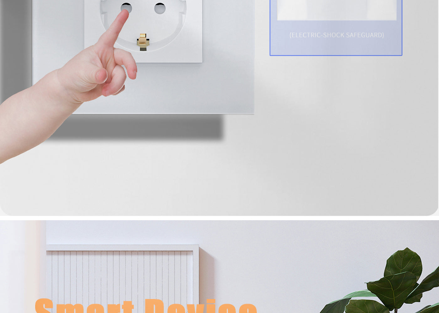 BSEED Zigbee-s okos EU konnektor gyermekvédelemmel, üveg előlap
