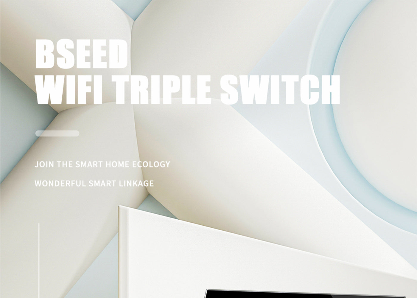 BSEED Wifi-s érintős hármas villanykapcsoló (nullvezetős), 228 mm