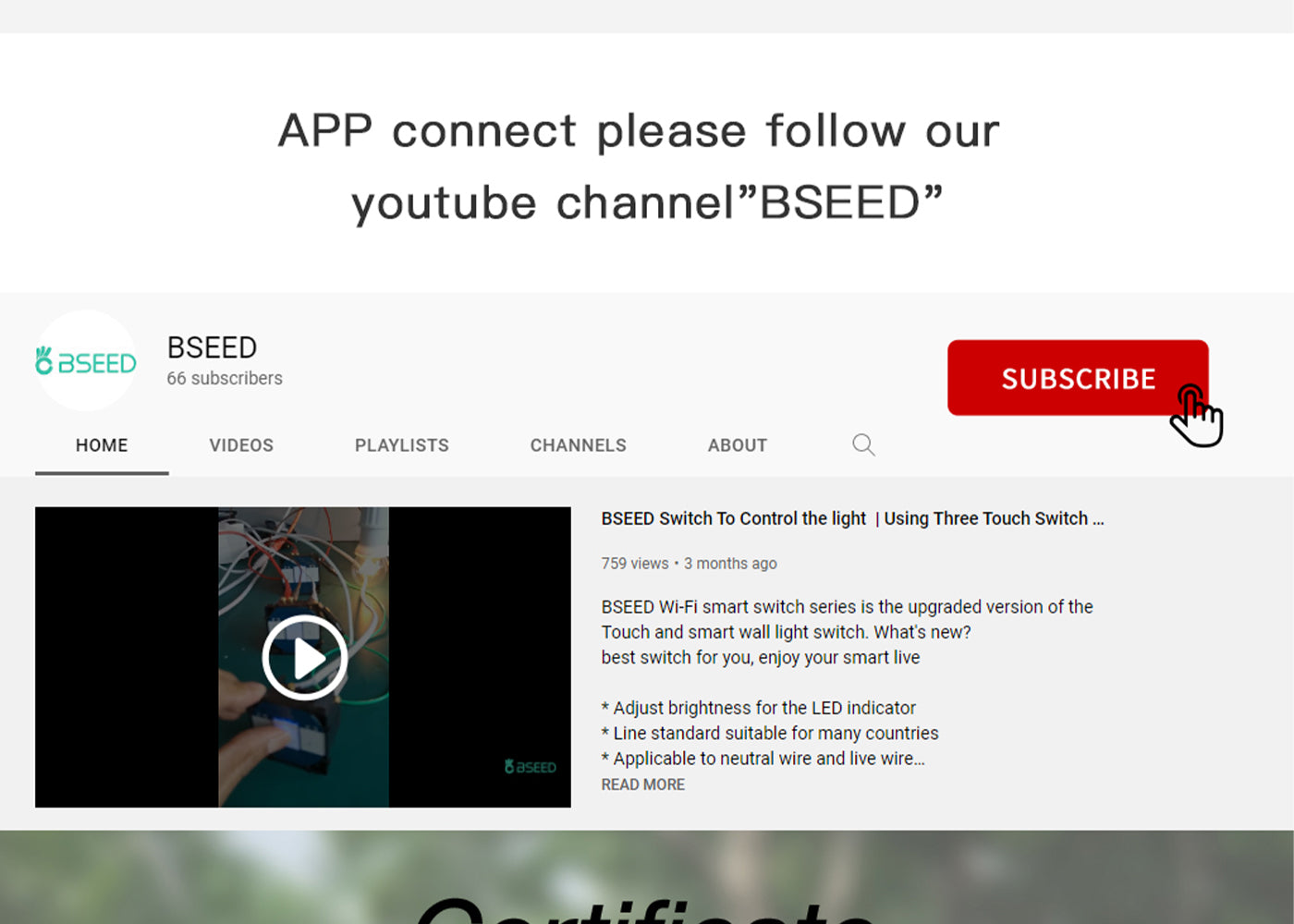 BSEED Wifi-s érintős hármas villanykapcsoló (nullvezetős), 228 mm