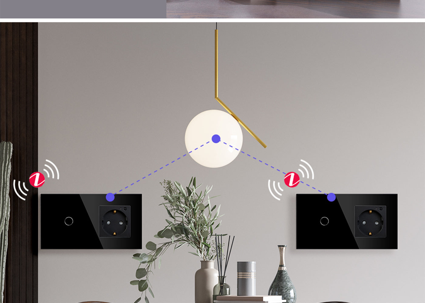 BSEED Zigbee-s villanykapcsoló Zigbee-s EU konnektorral, üveg előlap