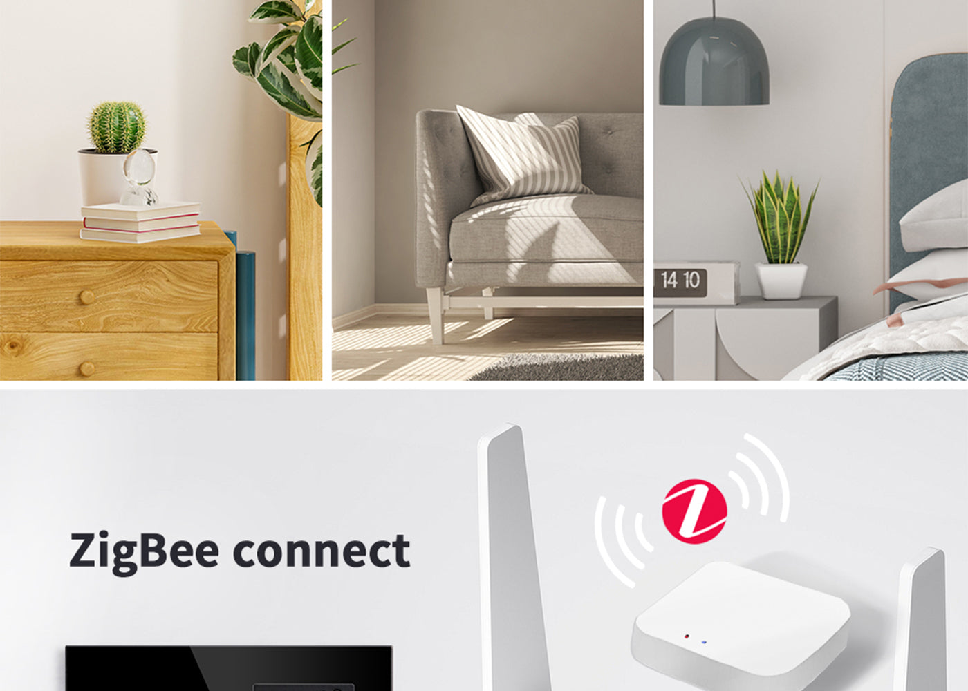 BSEED Zigbee-s villanykapcsoló Zigbee-s EU konnektorral, üveg előlap