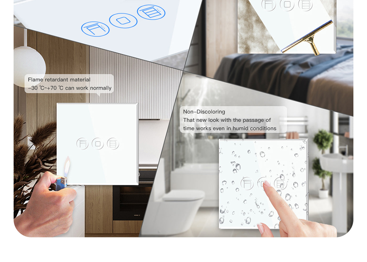 BSEED Zigbee érintős okos redőnykapcsoló