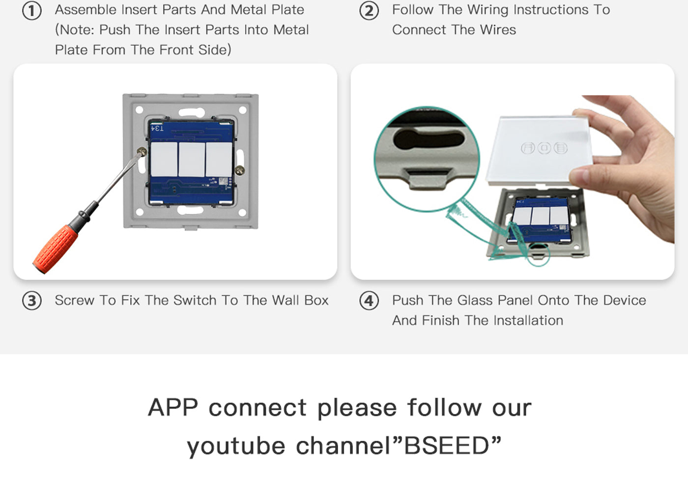 BSEED Zigbee érintős okos redőnykapcsoló