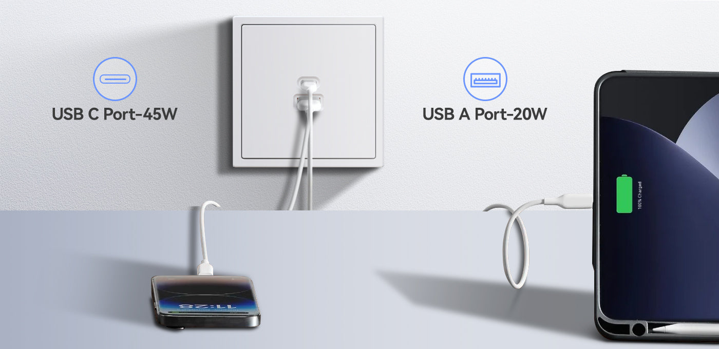 BSEED Grand 65W-os USB-C gyorstöltő aljzat, PD3.0