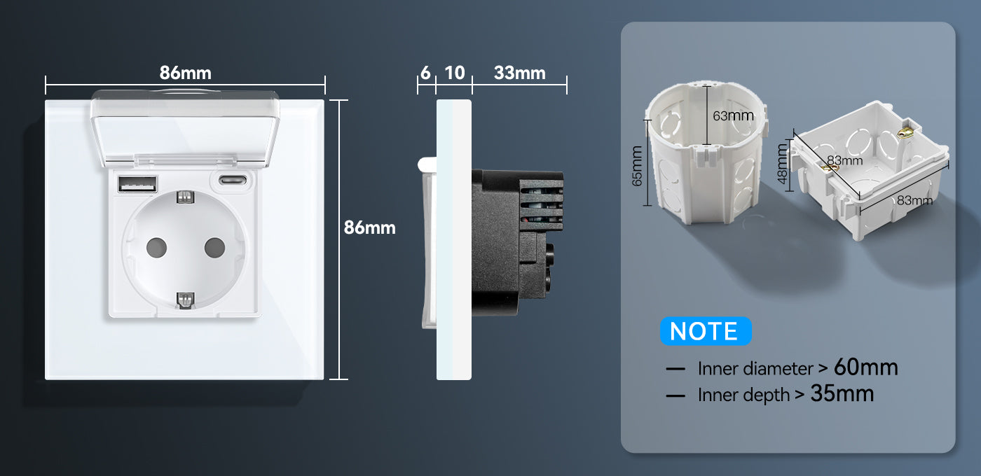 BSEED fedeles EU konnektor USB-C gyorstöltővel (20W), üveg előlap