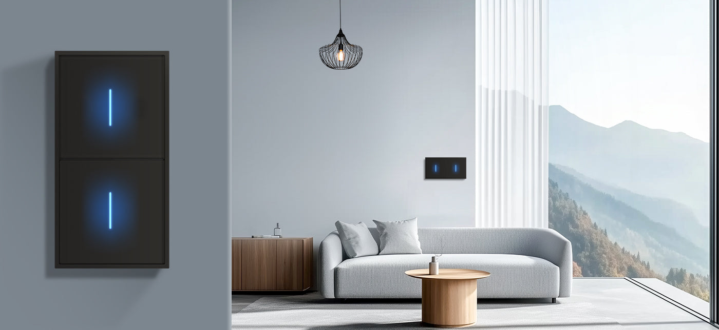 BSEED Grand mechanikus villanykapcsoló EU konnektorral, glimmlámpával