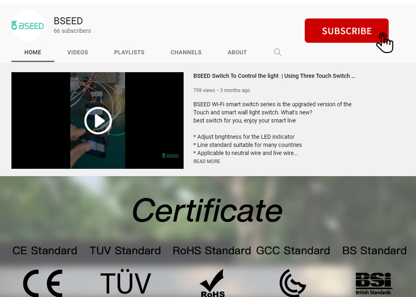 BSEED Zigbee érintős redőnykapcsoló EU konnektorral, üveg előlap, 157 mm