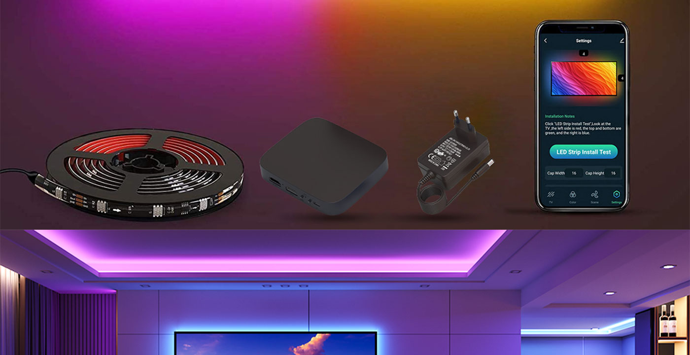 BSEED Wifi/Bluetooth okos LED neon fénycsík HDMI szinkrondobozzal