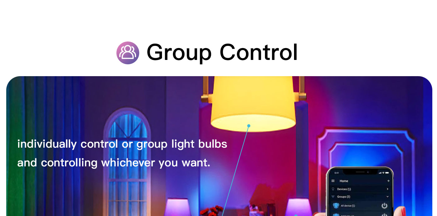 Wifi-s okos LED izzó, 9W, szabályozható fényerő, RGB + hideg/meleg fehér