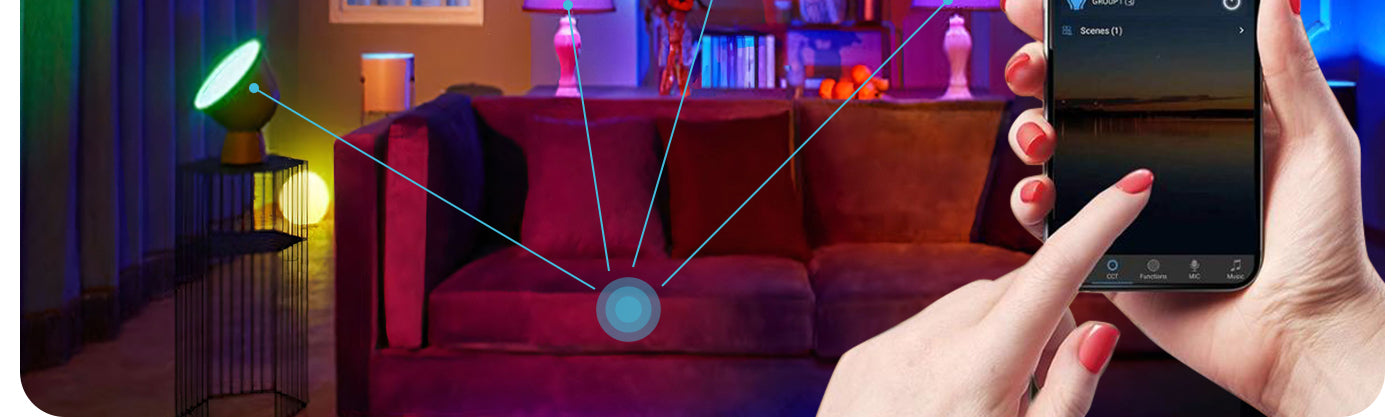 Wifi-s okos LED izzó, 9W, szabályozható fényerő, RGB + hideg/meleg fehér