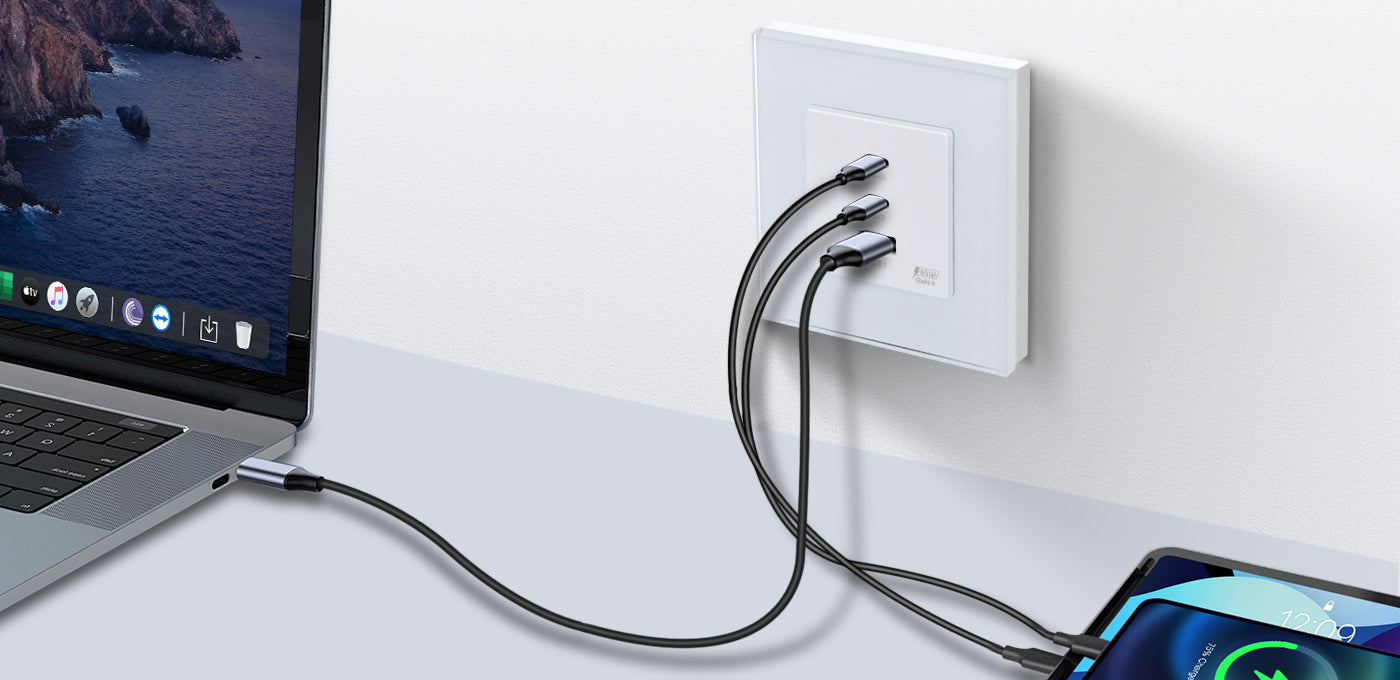 BSEED 65W-os USB-C gyorstöltő fali aljzat, PD3.0, üveg előlap