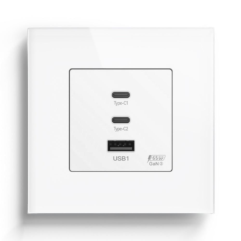 BSEED 65W-os USB-C gyorstöltő fali aljzat, PD3.0, üveg előlap 6