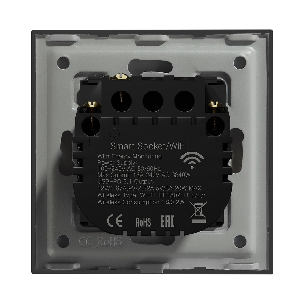 BSEED Wifi-s okos EU konnektor USB és Type-C töltővel, fogyasztásméréssel 13