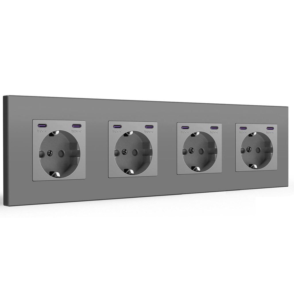 BSEED EU fali konnektor két 20W-os USB-C töltőporttal 12