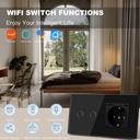 BSEED Wifi-s érintős villanykapcsoló EU konnektorral és 20W USB-C gyorstöltővel 5