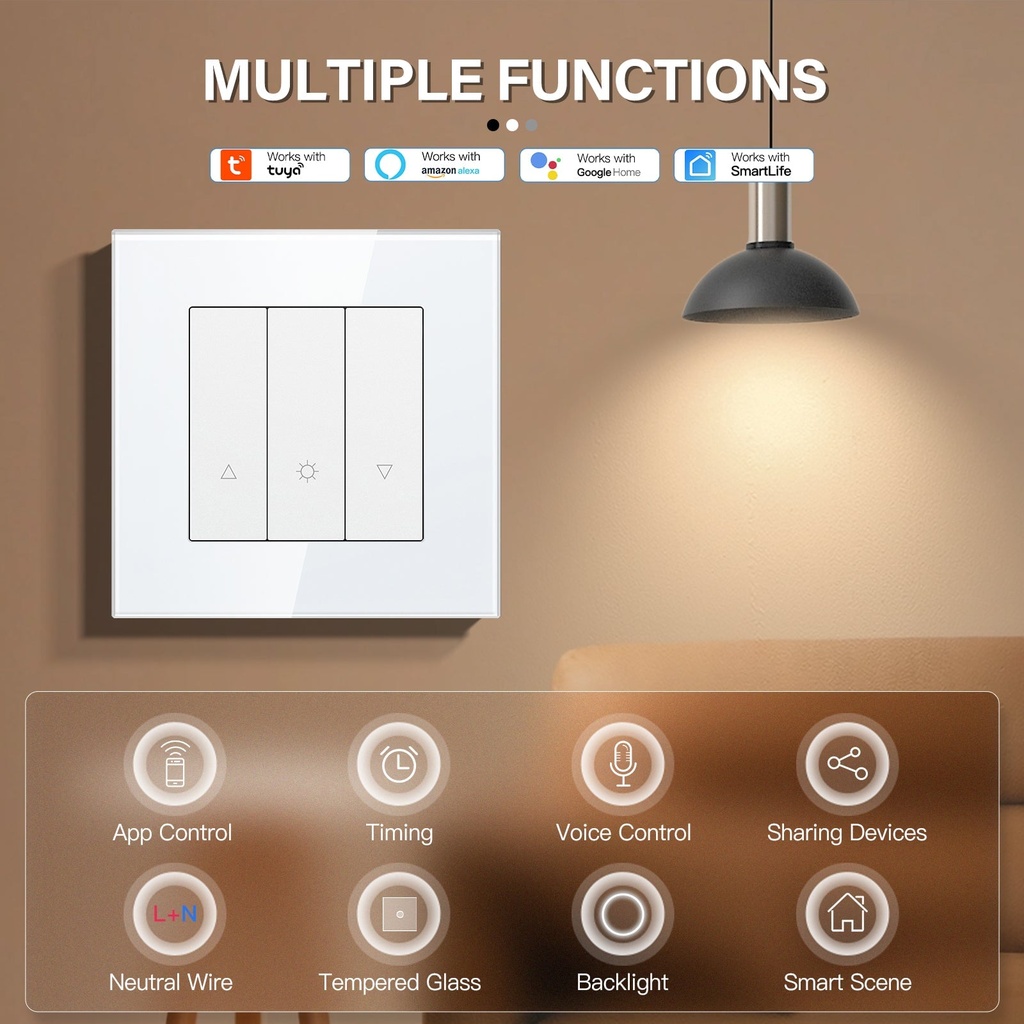 BSEED Echo Zigbee okos fényerő-szabályzó, egykapcsolós, kétutas vezérléssel 3