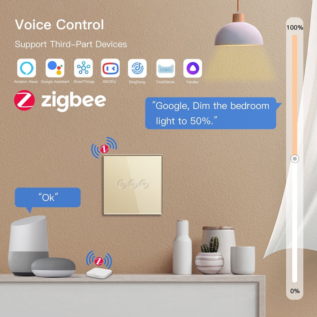 BSEED Zigbee-s érintős okos fényerő-szabályzó, üveg előlap 6