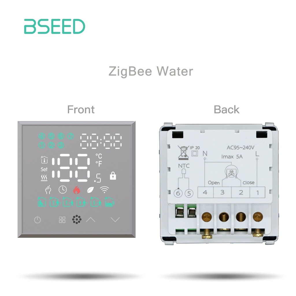 BSEED Wifi / Zigbee LED kijelzős padlófűtés-termosztát modul (DIY) 5