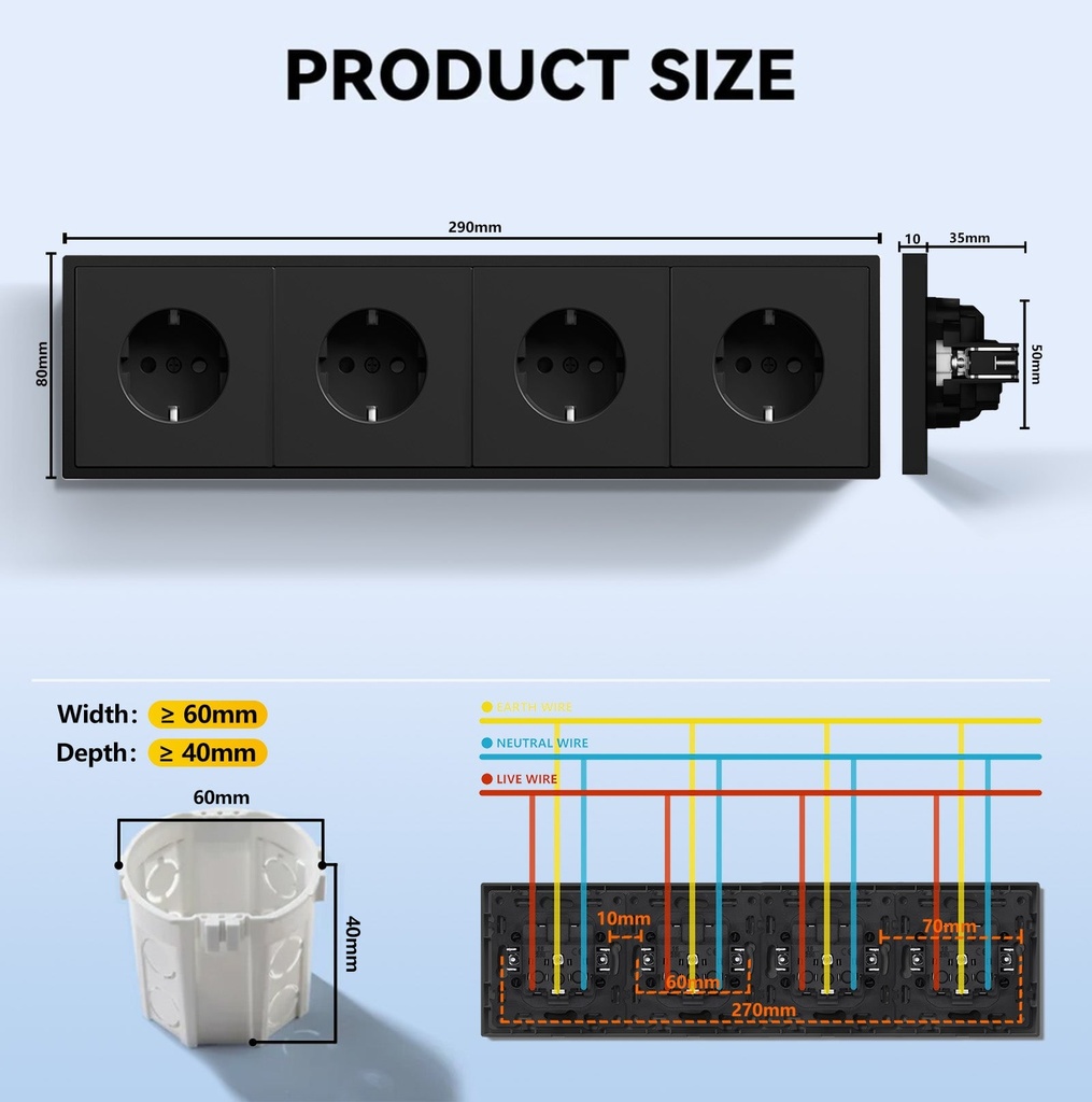 BSEED Grand EU konnektor 20W-os USB-C töltővel, körmös rögzítéssel 17