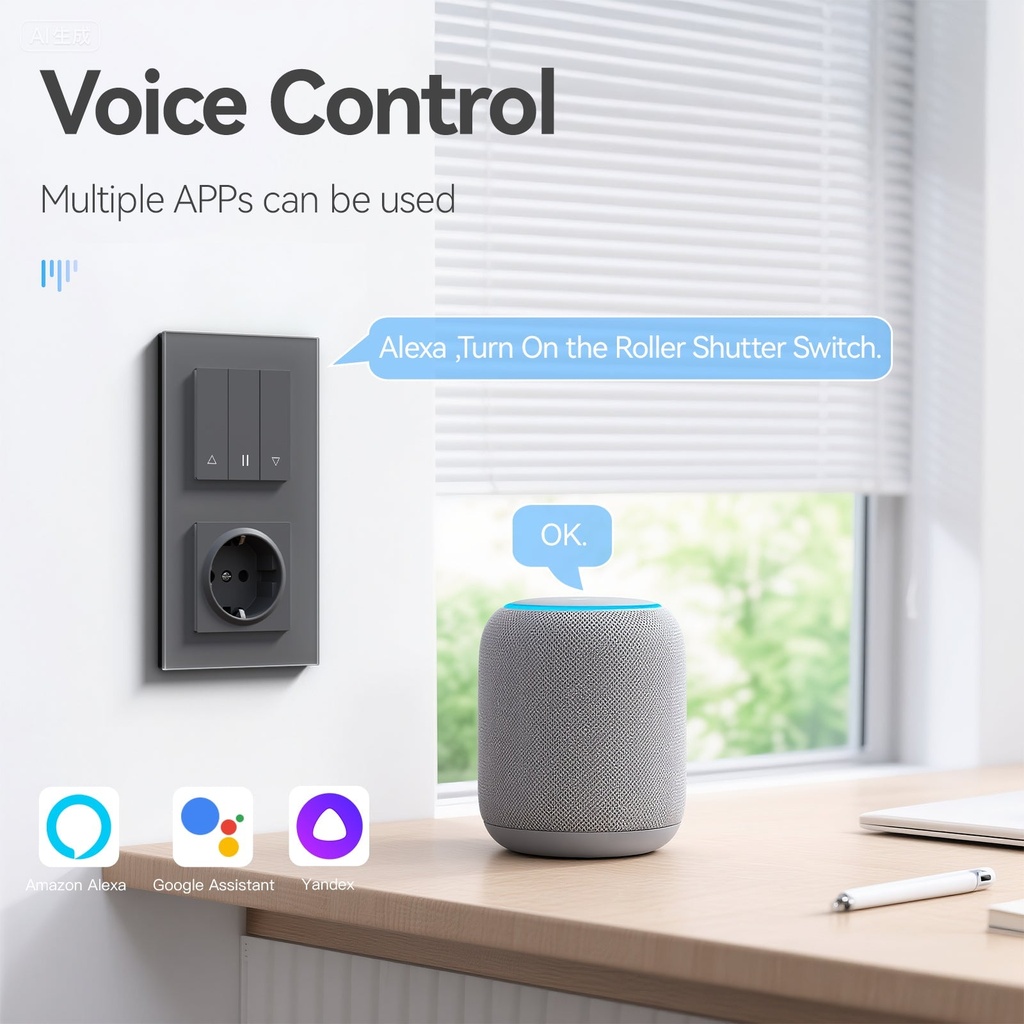 BSEED Echo Zigbee okos redőnykapcsoló EU (F típusú) konnektorral 2