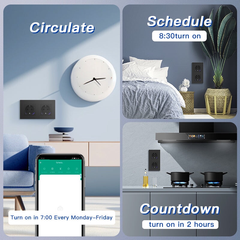 BSEED Echo Wifi-s okos EU konnektor fogyasztásméréssel, Alexa és Google 1