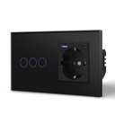 BSEED Wifi-s érintős villanykapcsoló EU konnektorral és 20W USB-C gyorstöltővel 15