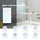 BSEED Zigbee-s dupla okos villanykapcsoló (nullvezetős), üveg előlap 1
