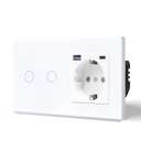 BSEED Wifi-s érintős villanykapcsoló EU konnektorral és 20W USB-C gyorstöltővel 19
