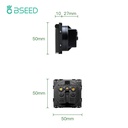 BSEED EU/FR konnektor funkciómodul USB és USB-C töltővel, üvegkeret nélkül 1