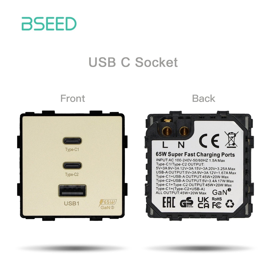 BSEED funkciómodulok (betétek): konnektor, USB-C, TV/SAT, adat- és kapcsolómodul 7