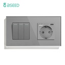 BSEED villanykapcsoló hagyományos EU konnektorral és USB-C csatlakozóval 7